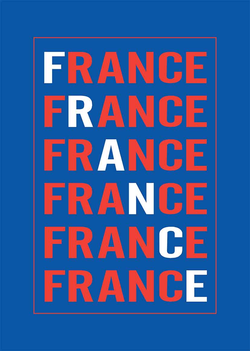 France poster text Vas och keramikposter