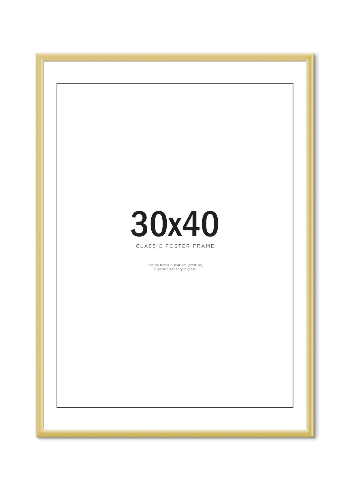 Metallram guld 30x40