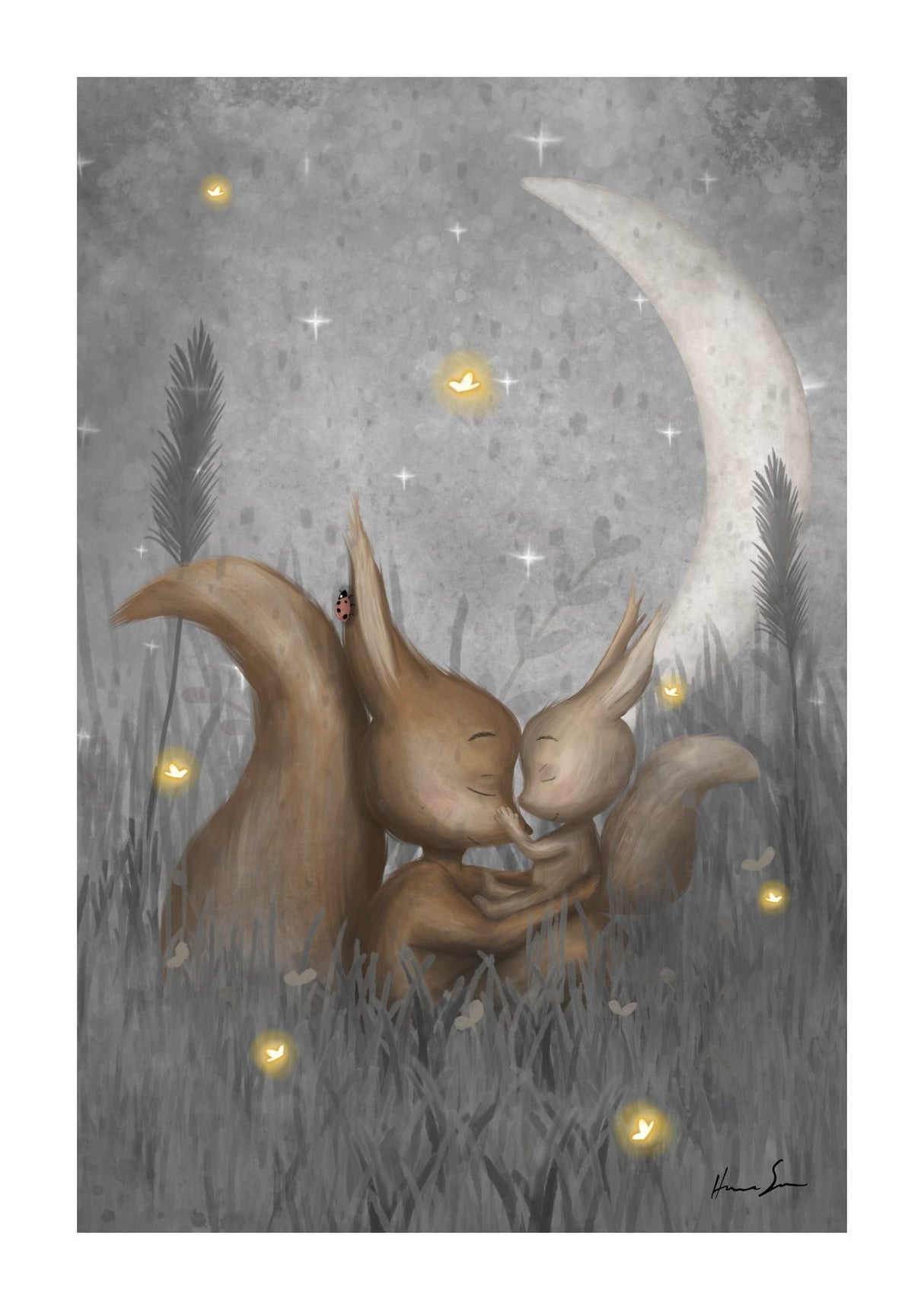 Mamma Ekorre Natt Vas och keramikposter