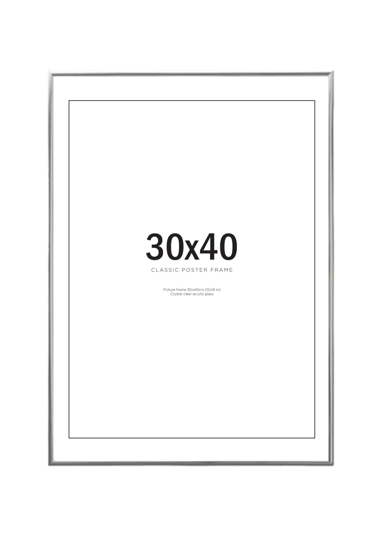 Metallram silver 30x40