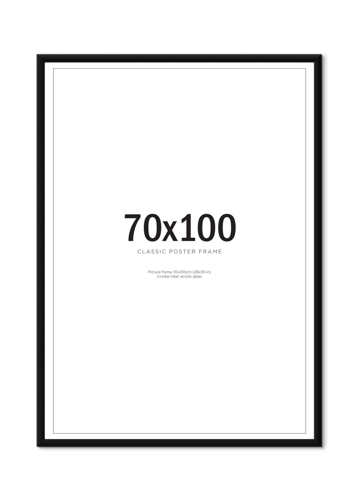 Metallram svart 70x100