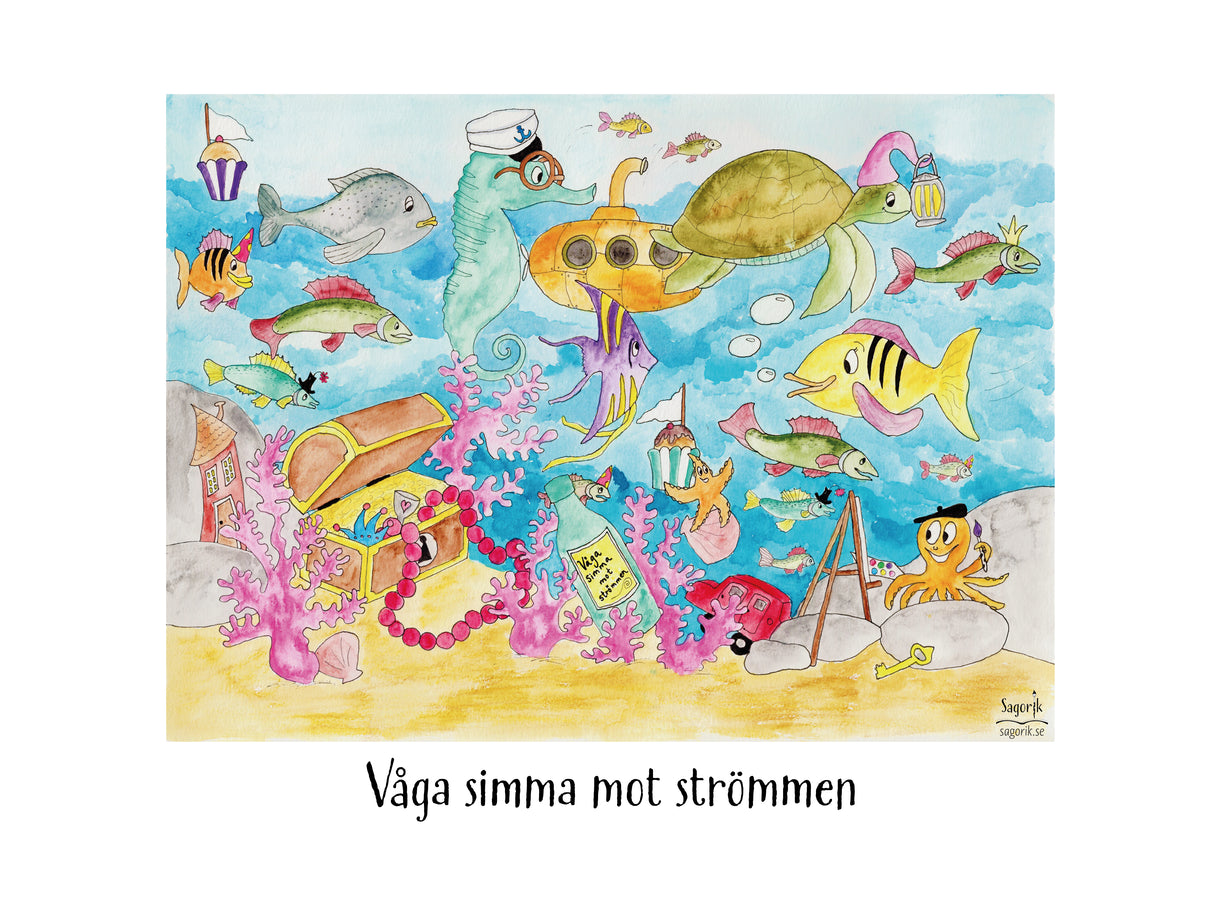 Våga simma mot strömmen poster