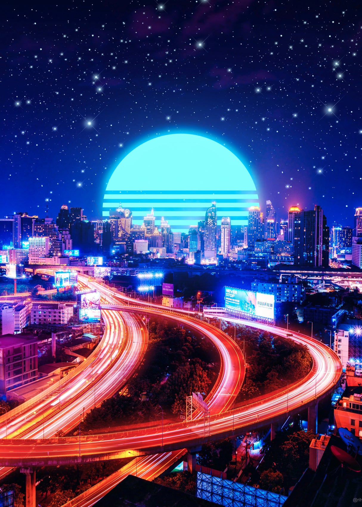 Cyber Bangkok Poster och Canvastavla