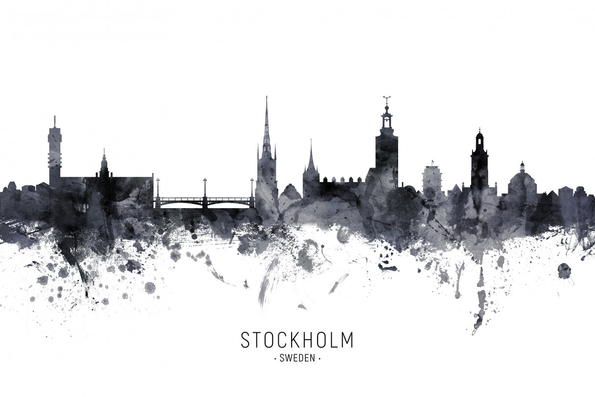 Stockholm Sweden Skyline Poster och Canvastavla