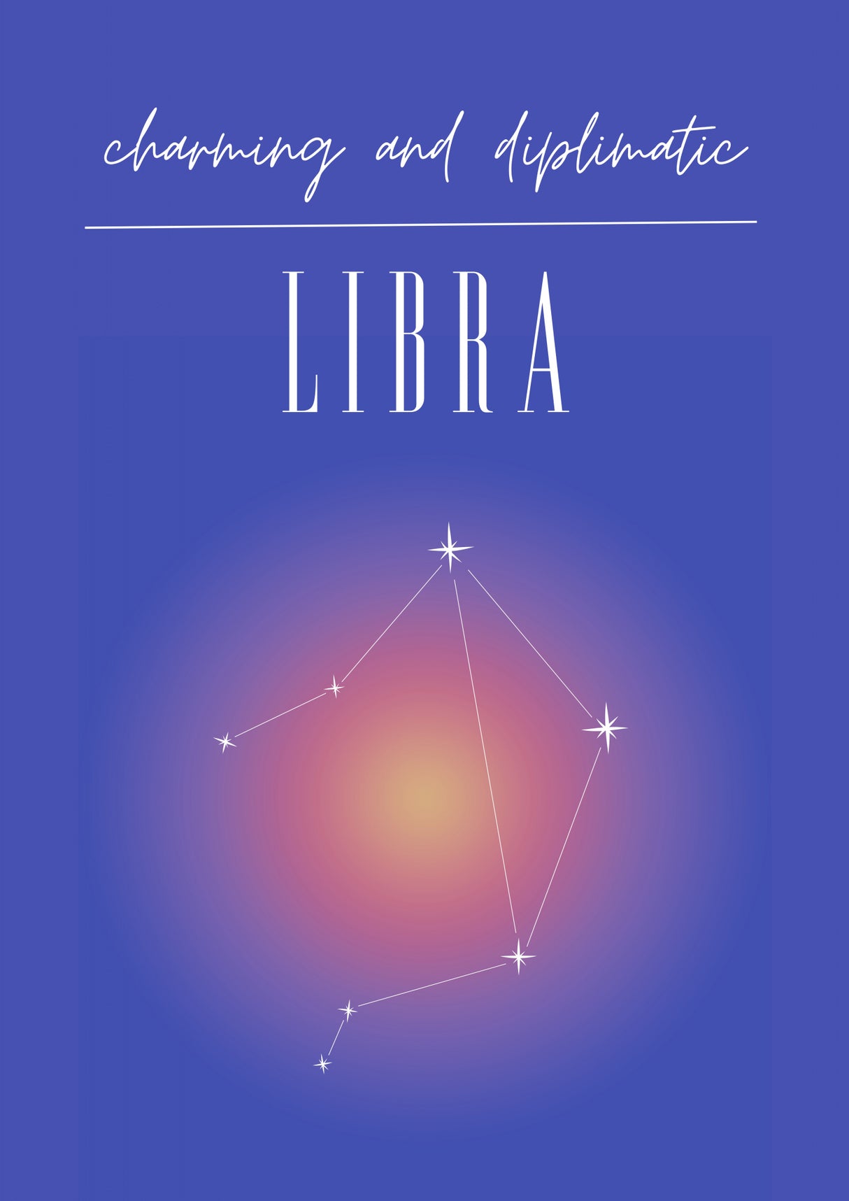 Libra Zodiac Print Art Poster och Canvastavla