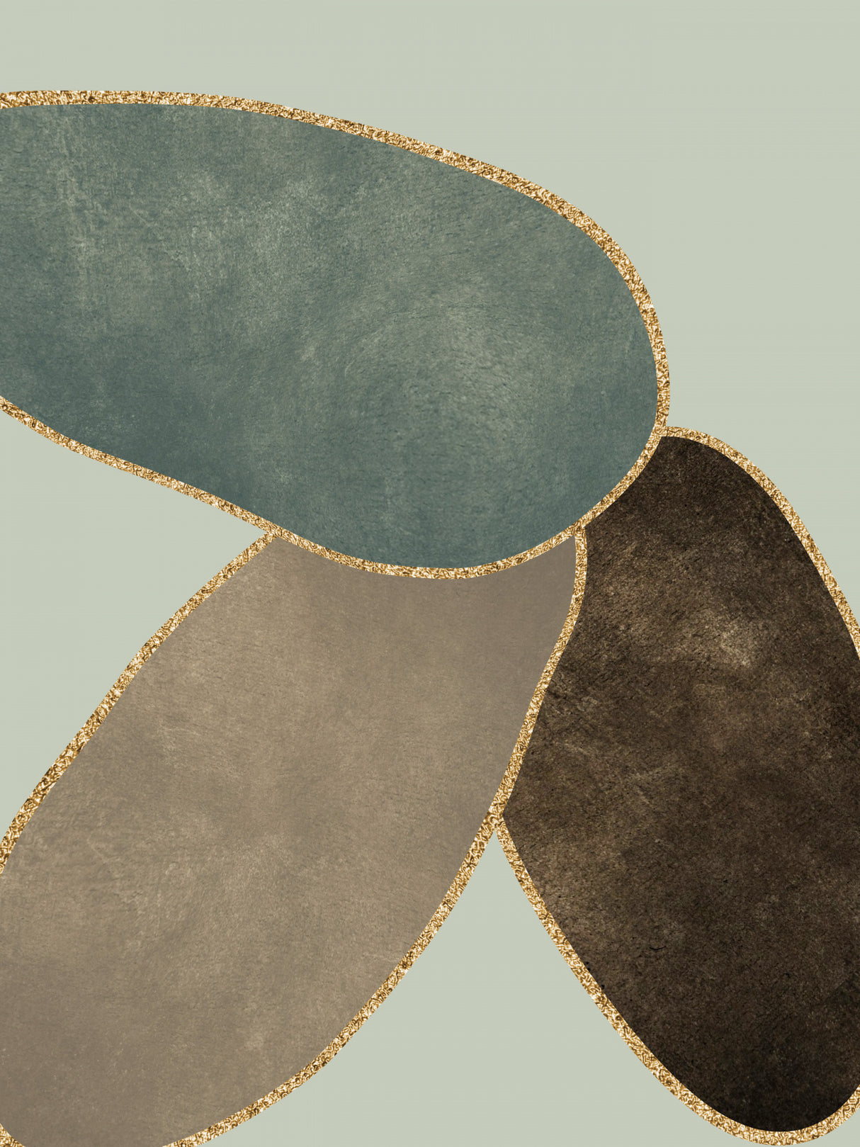 Abstract Circles With Gold 3 Poster och Canvastavla