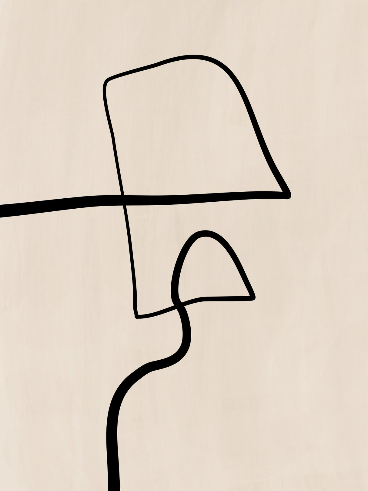 Single Black Line Artwork Poster och Canvastavla