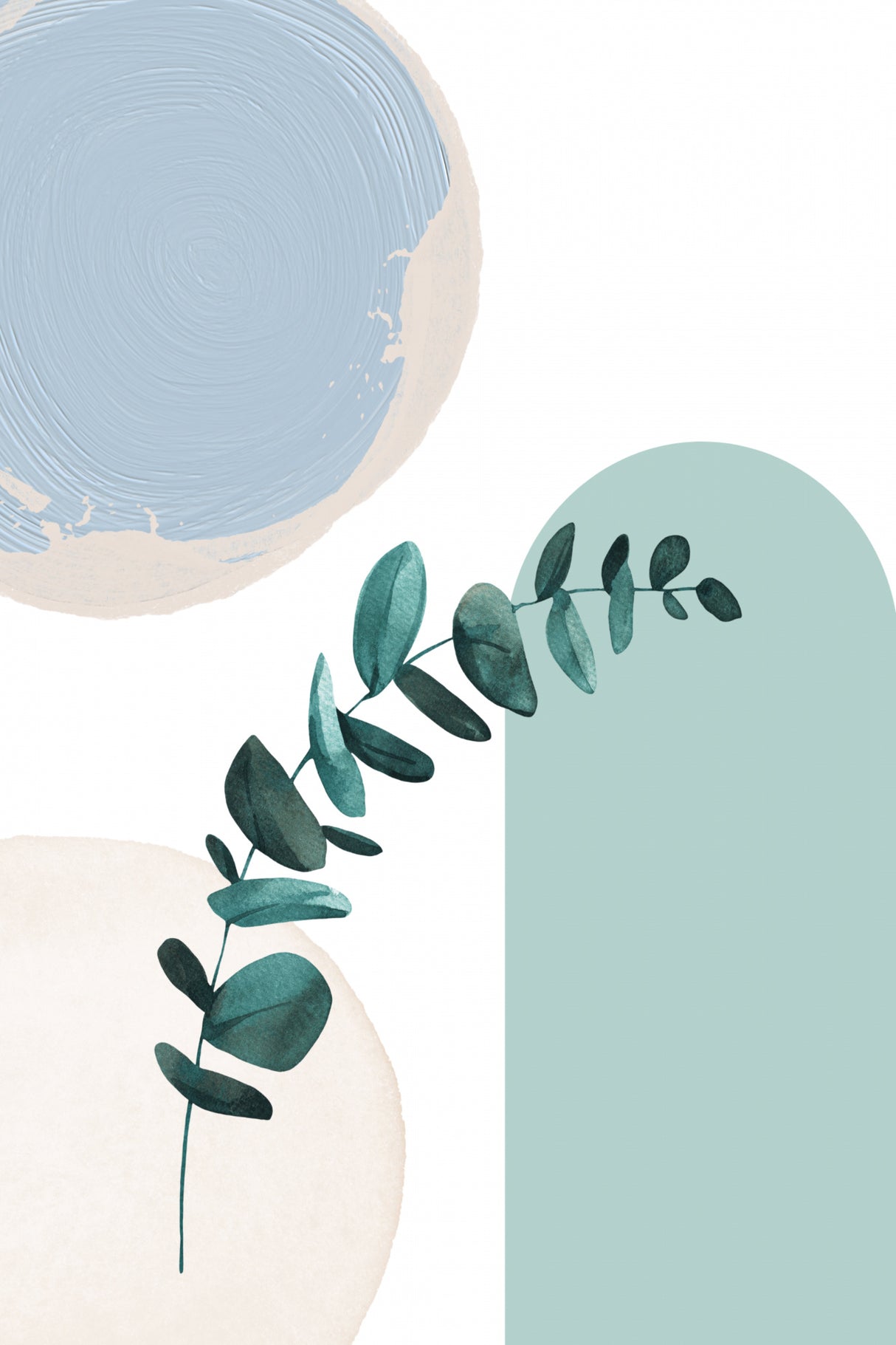 Blue green boho-1 Poster och Canvastavla