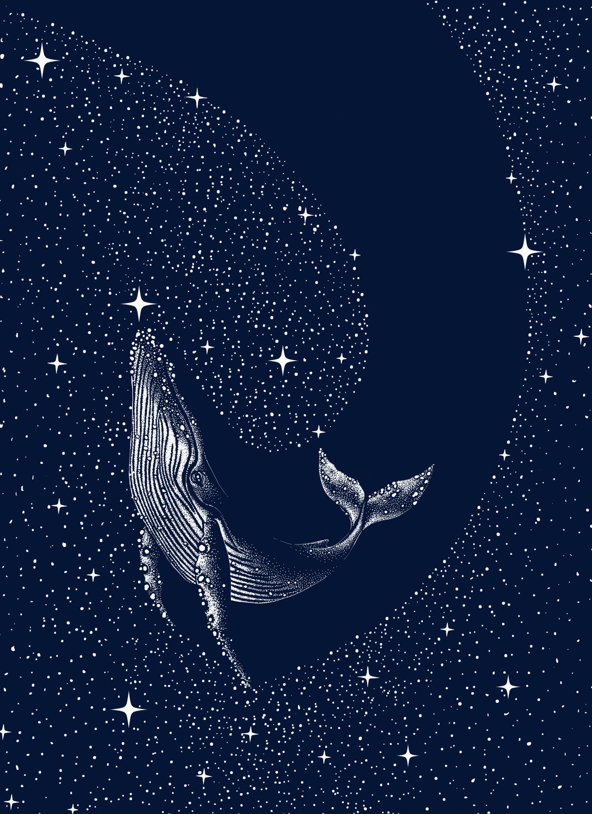 Starry Whale Poster och Canvastavla
