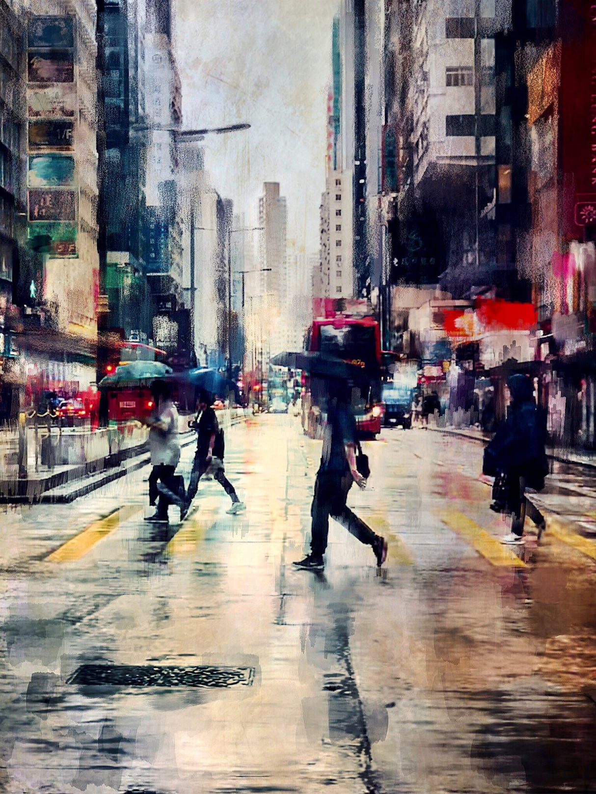 Hong Kong street scene Poster och Canvastavla
