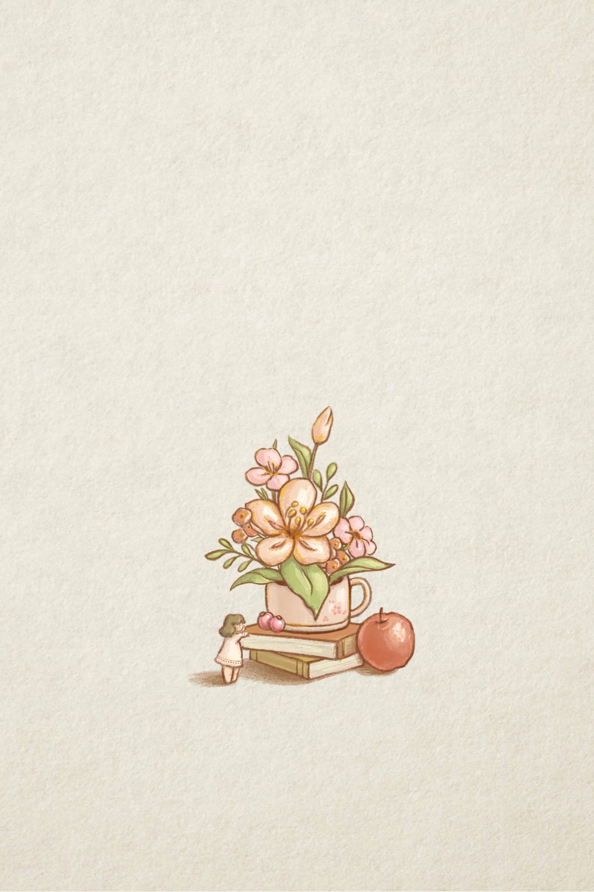 Flowers And Books Poster och Canvastavla