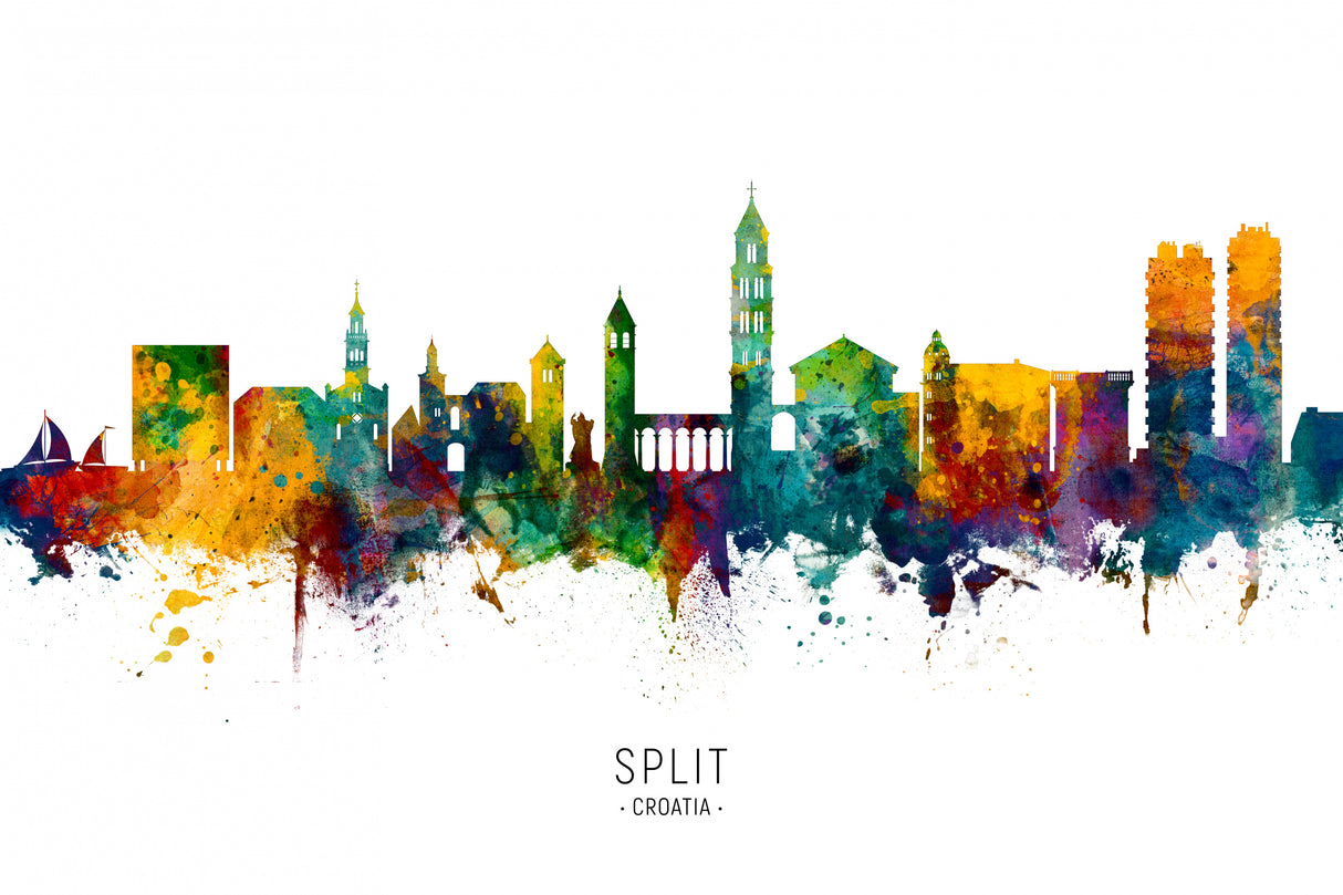 Split Croatia Skyline Poster och Canvastavla