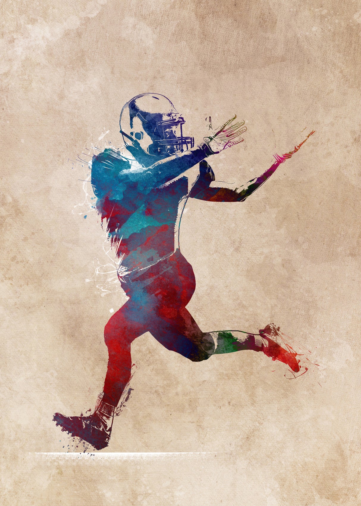 American Football Player Sport Art 8 Poster och Canvastavla