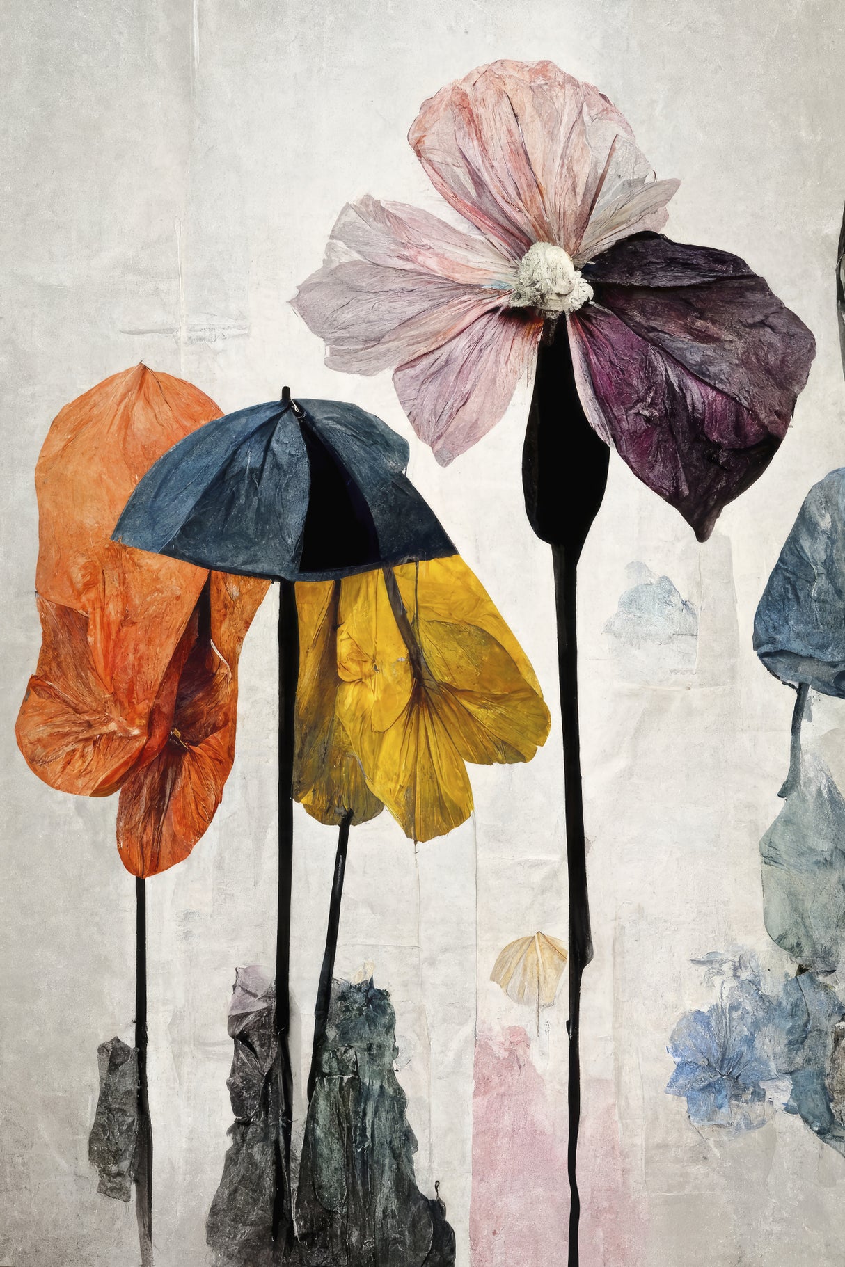 Umbrella Flowers No2 Poster och Canvastavla