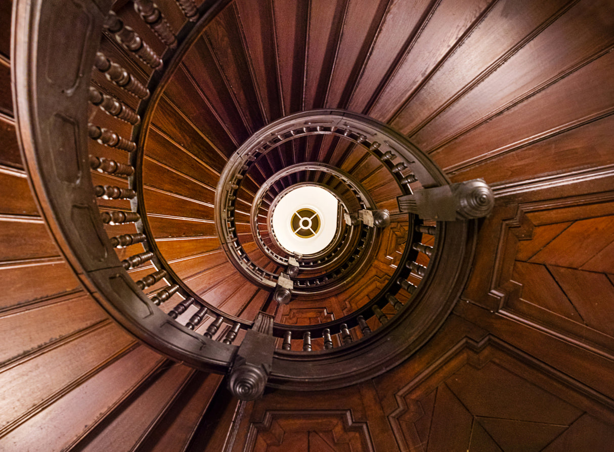 wooden spiral staircase Poster och Canvastavla