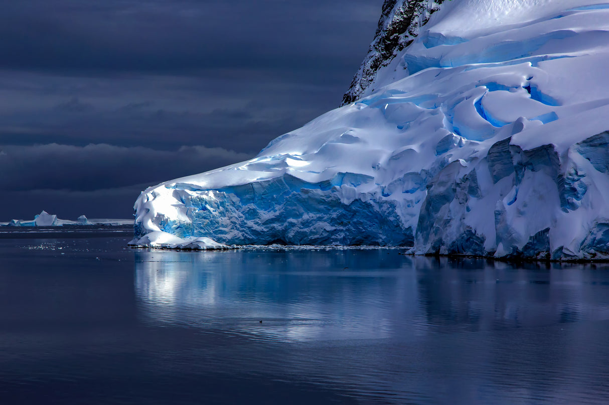 The Silent Blue Icebergs in Antarctica Poster och Canvastavla