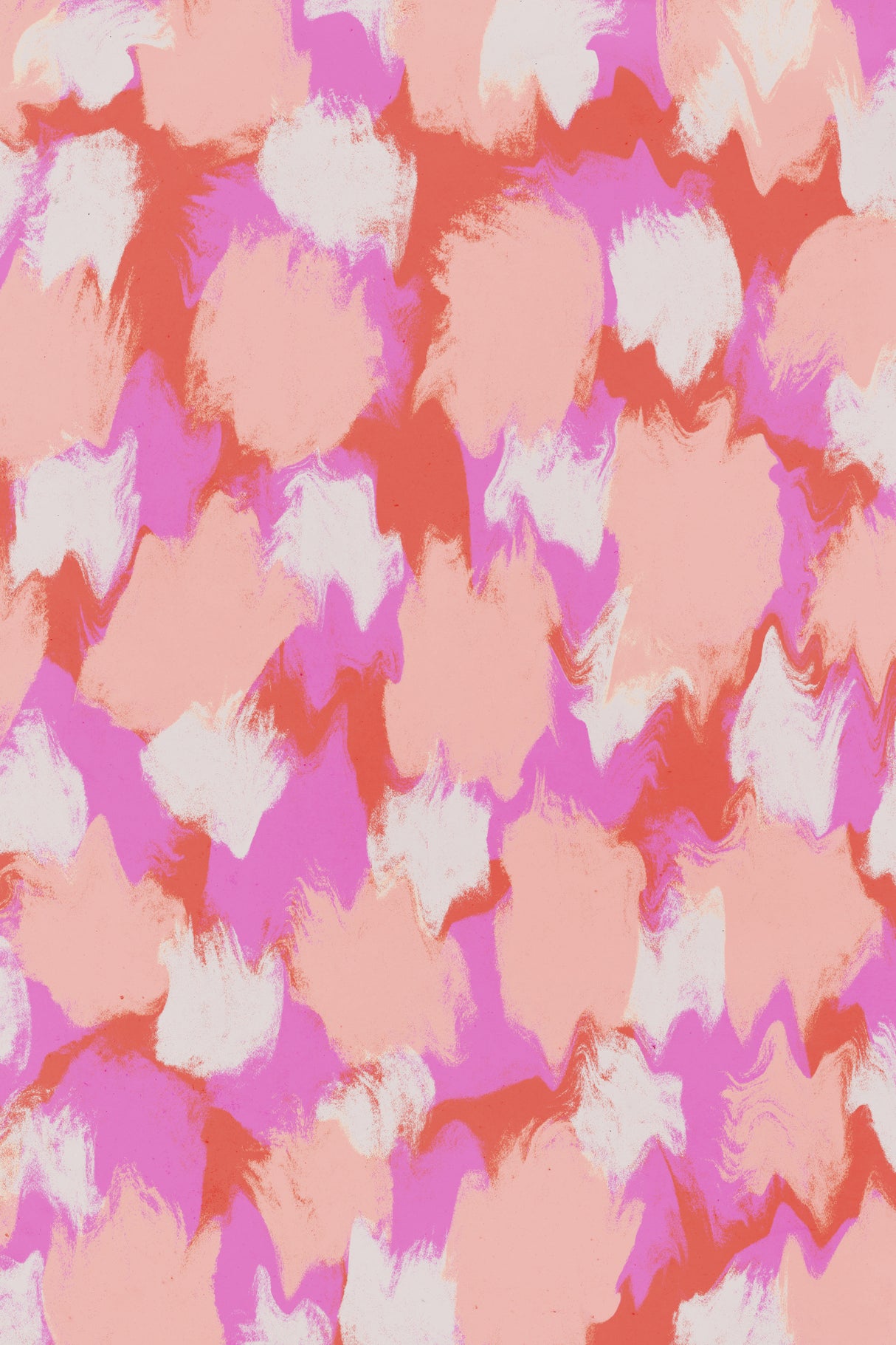 Pastel Pink And Orange Strokes Poster och Canvastavla