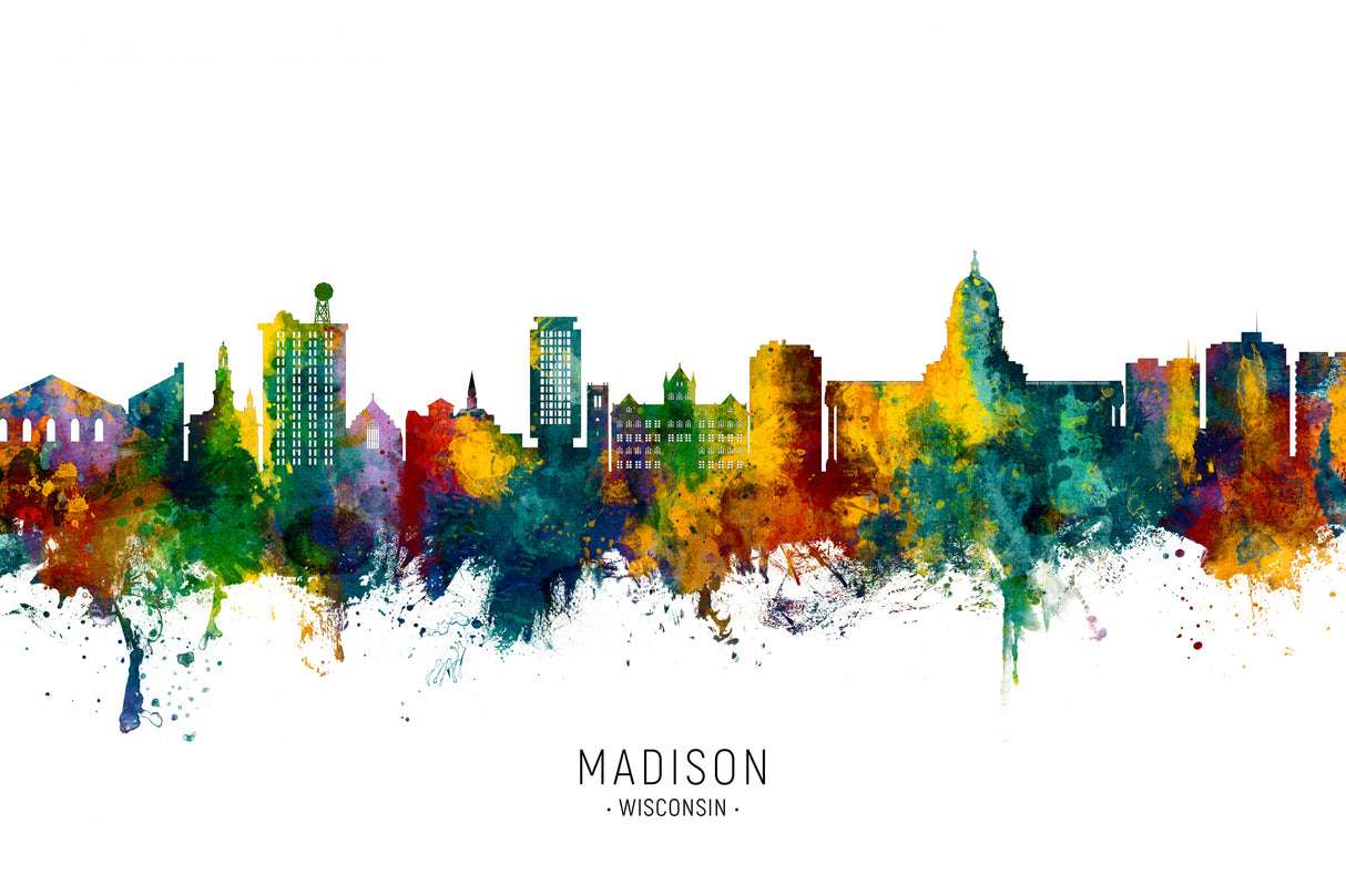 Madison Wisconsin Skyline Poster och Canvastavla