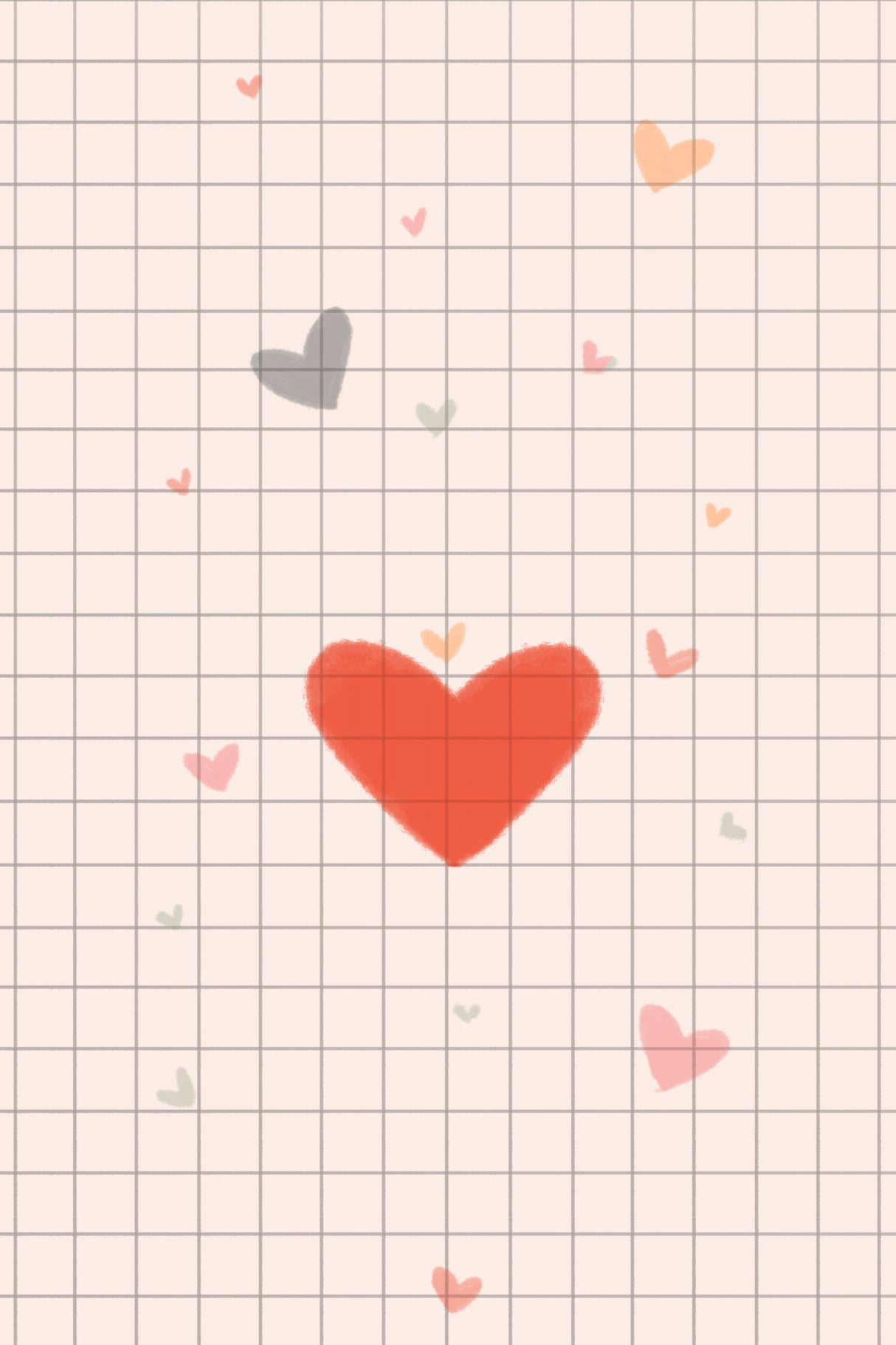 Pink Heart Poster och Canvastavla
