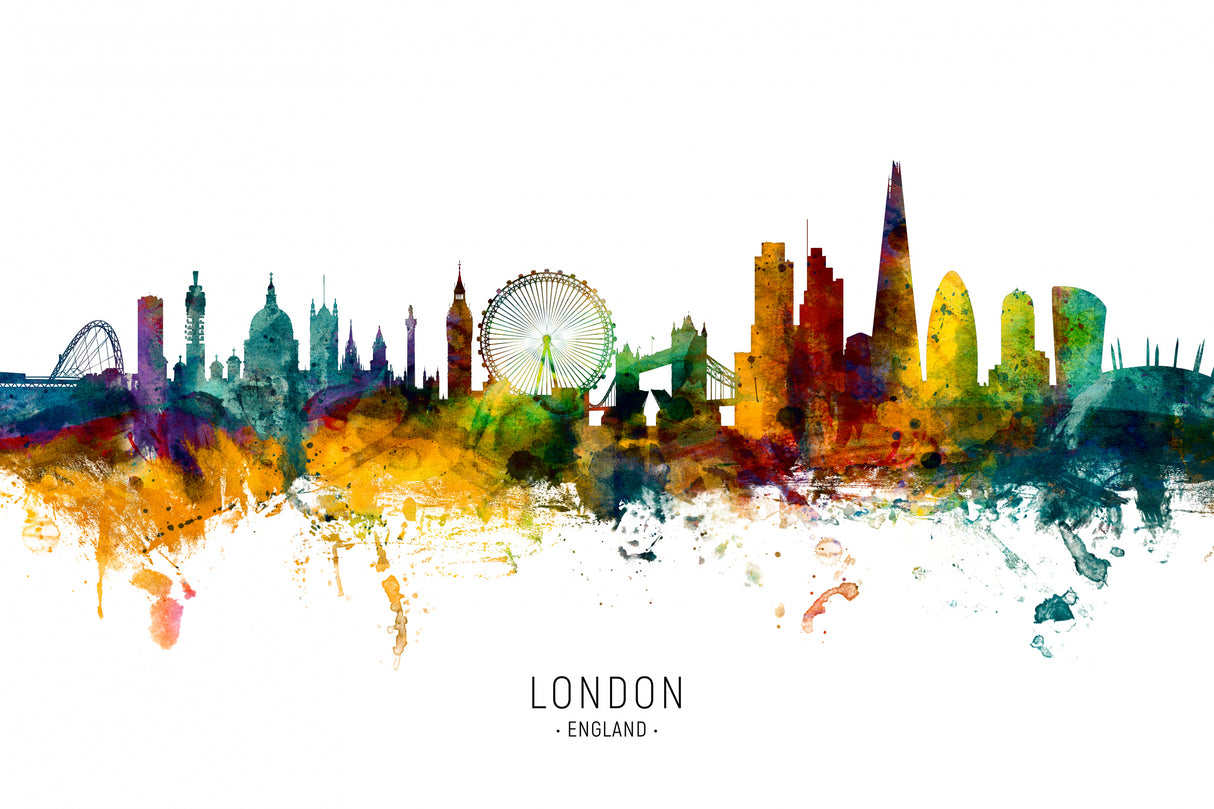 London England Skyline Poster och Canvastavla