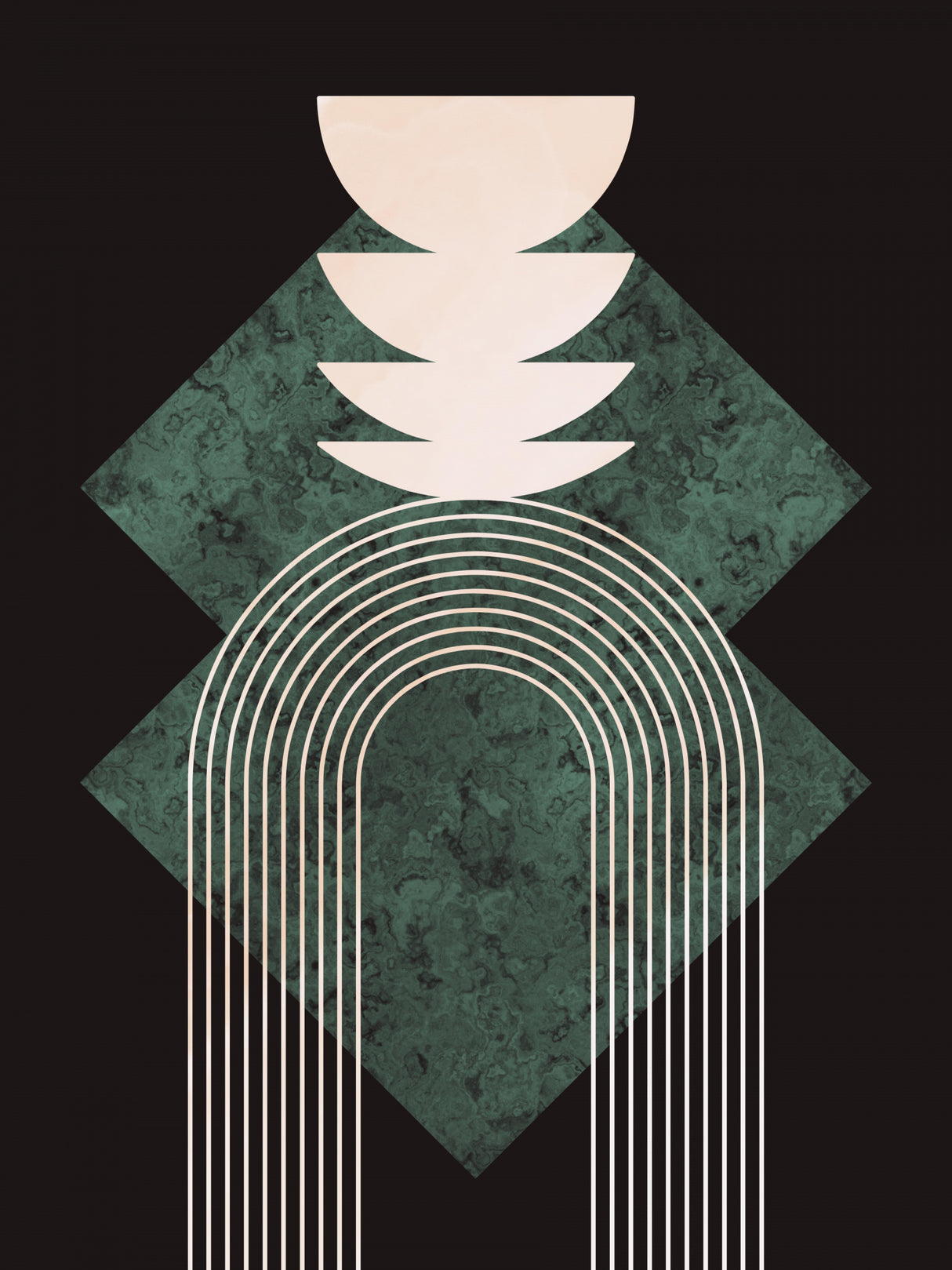 Aquamarine Gem In Black Poster och Canvastavla