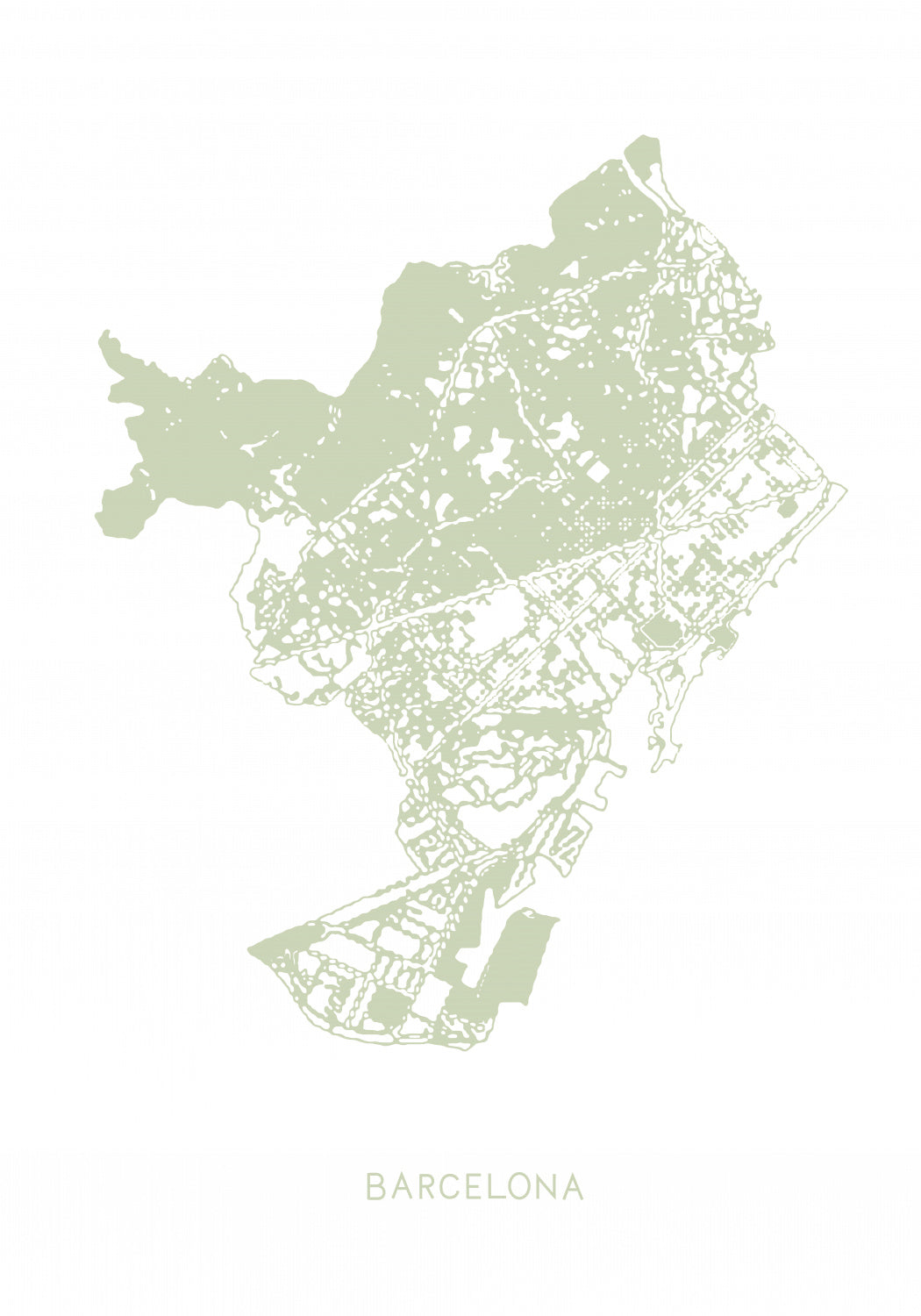 Barcelona Map Poster och Canvastavla
