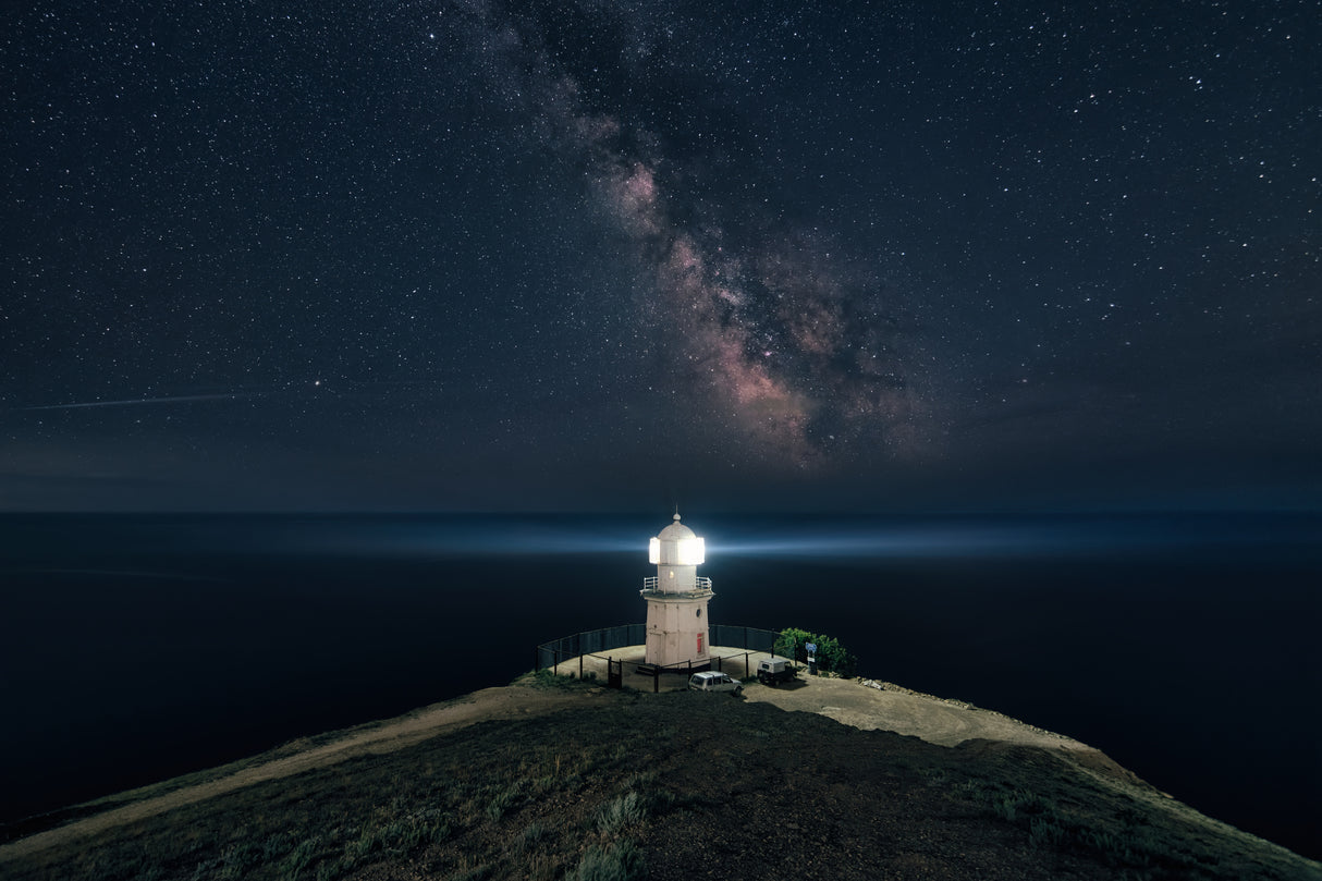 Night Lighthouse Poster och Canvastavla