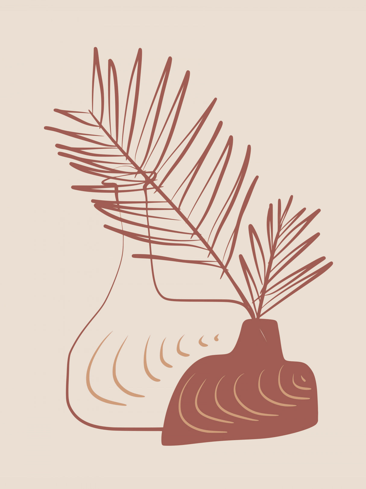 Vase In Line and Color Poster och Canvastavla