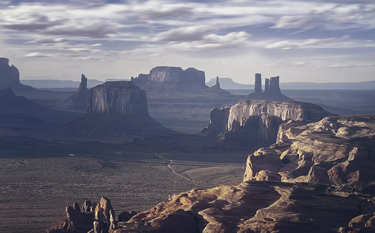 Hunts Mesa at dusk Poster och Canvastavla