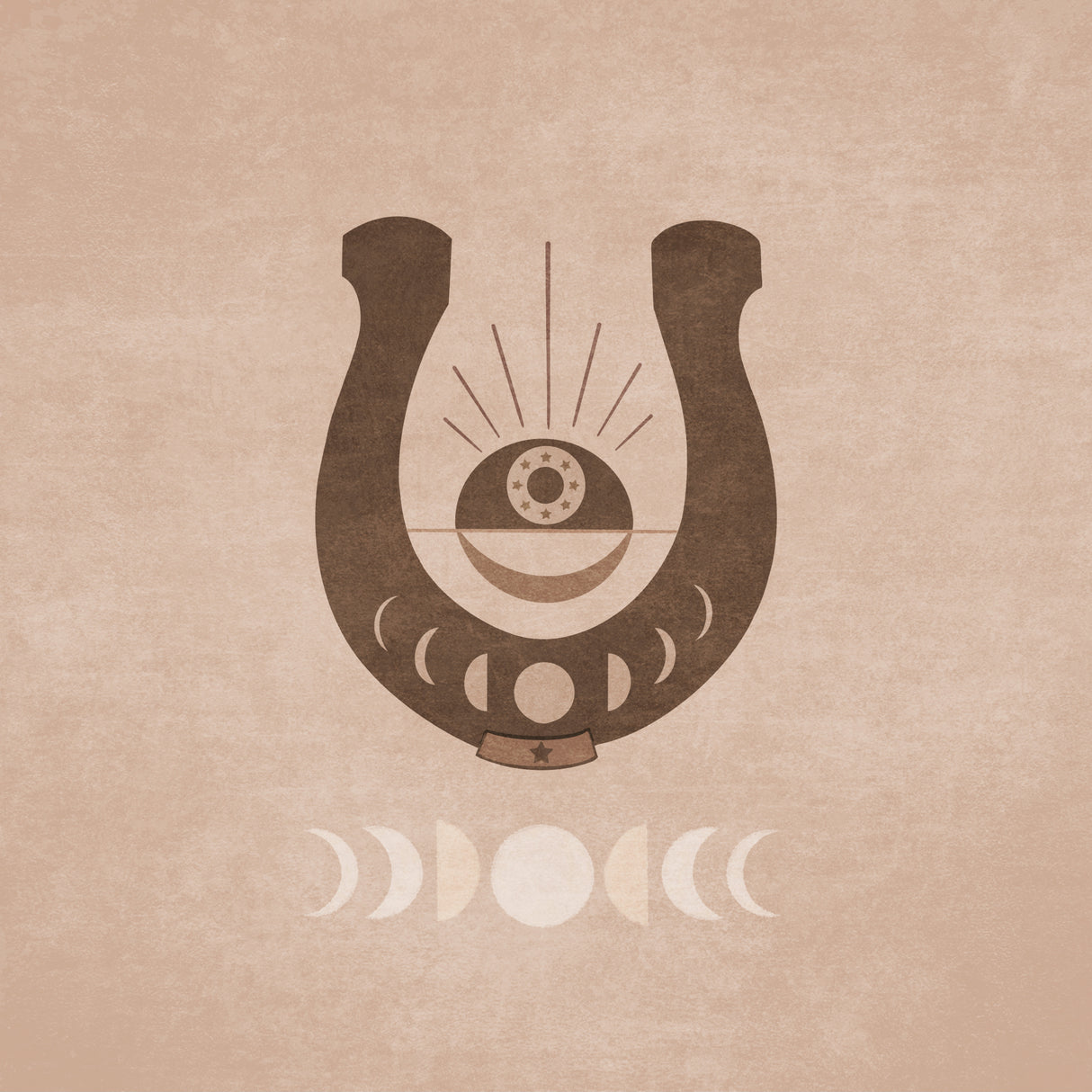 Horseshoe and Moon Phases Poster och Canvastavla