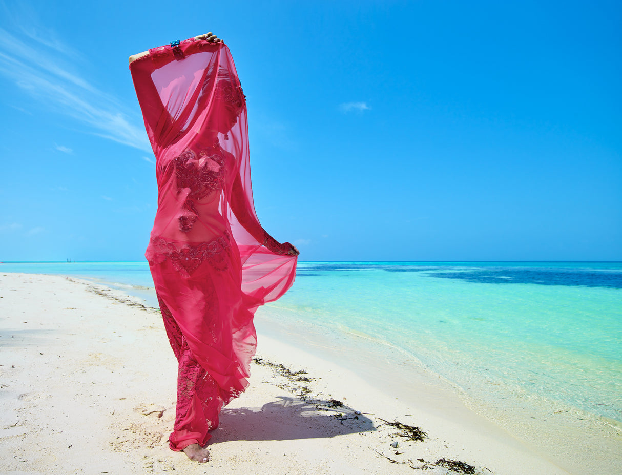 Dancer walking along the coastline Poster och Canvastavla