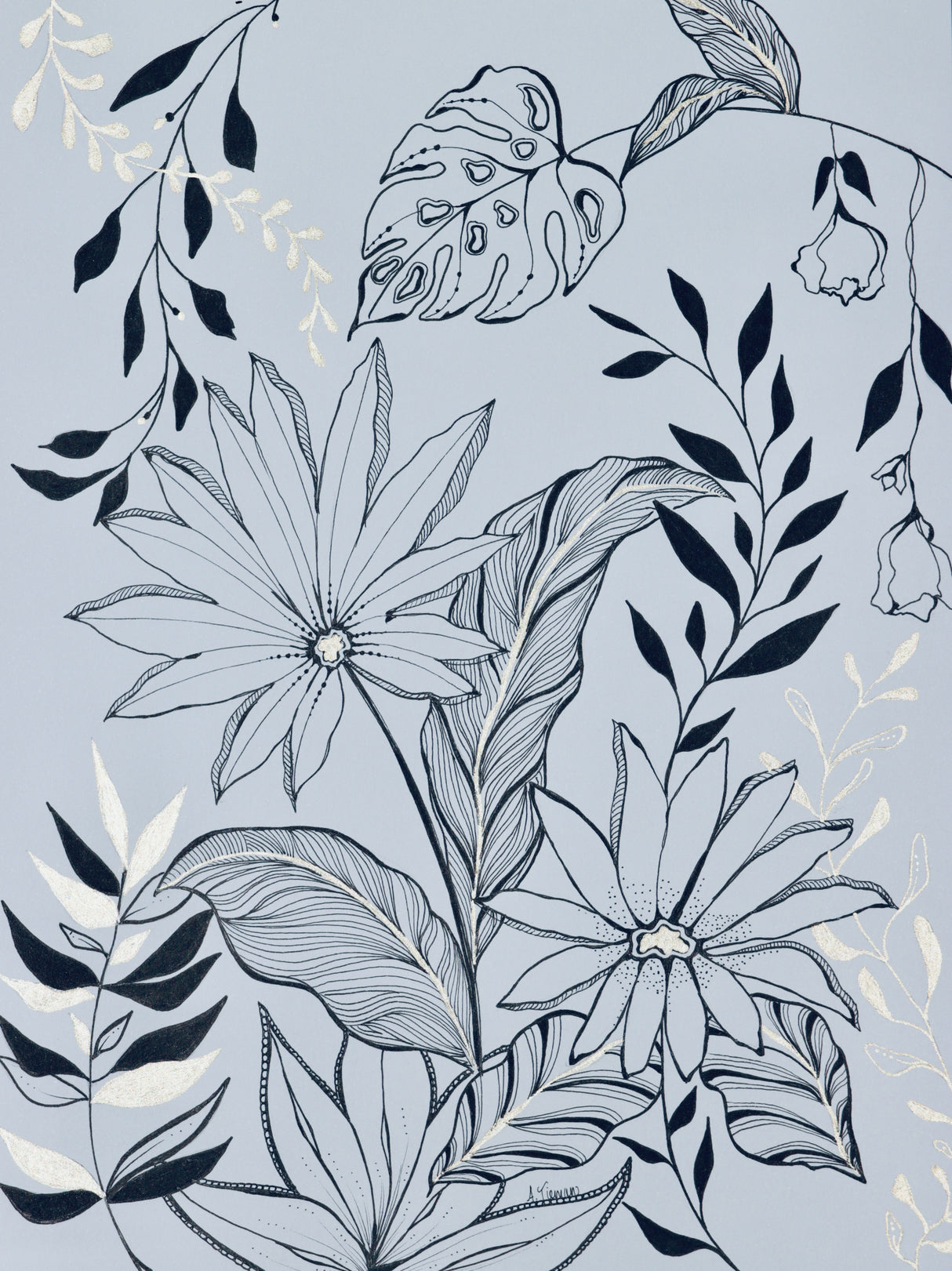 Black & Gold Botanical No2 Poster och Canvastavla