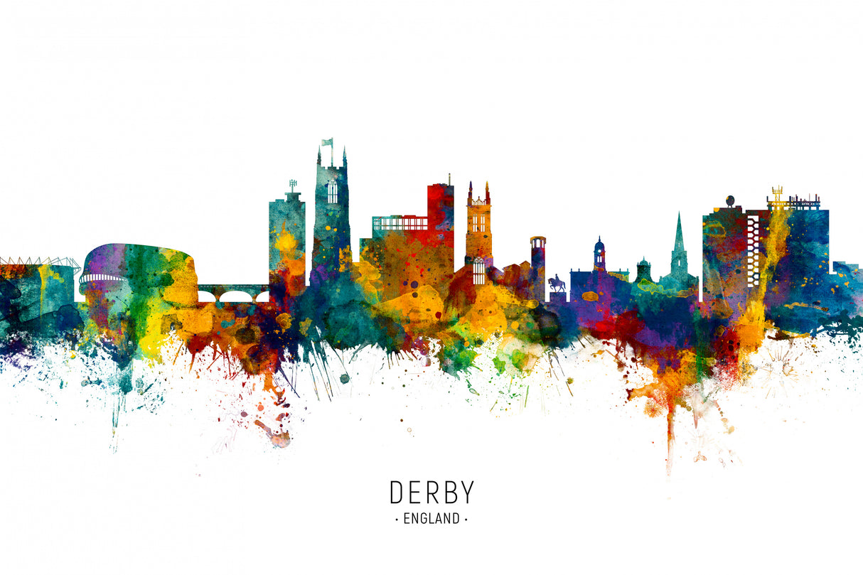 Derby England Skyline Poster och Canvastavla
