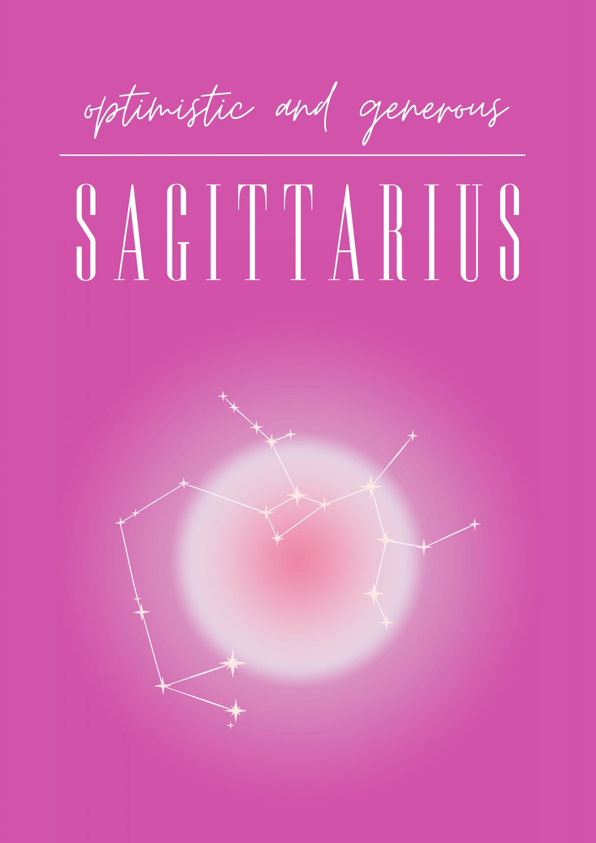 Sagittarius Zodiac Print Art Poster och Canvastavla