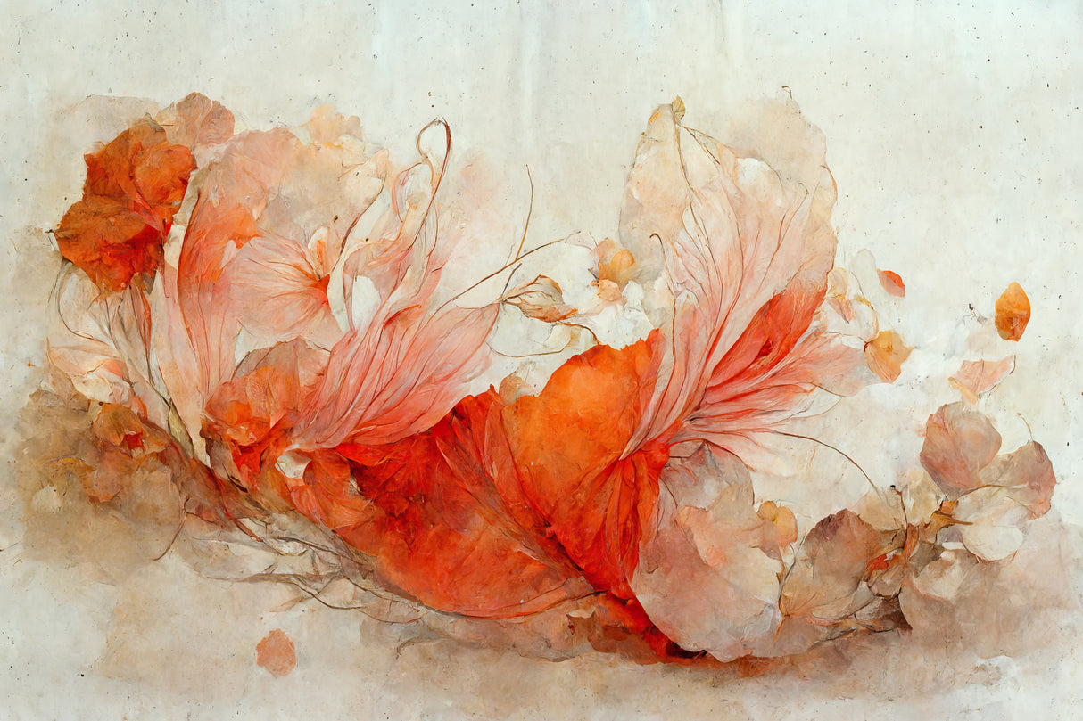 Persian Red Flowers Poster och Canvastavla