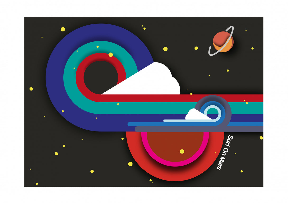 Surf On Mars Poster och Canvastavla