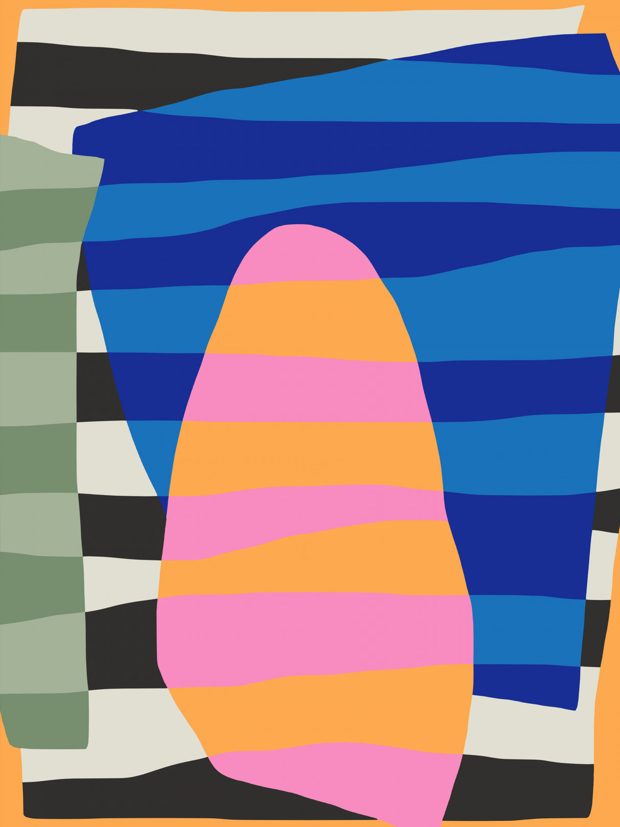 Abstract Stripe Minimal Collage 9 Poster och Canvastavla
