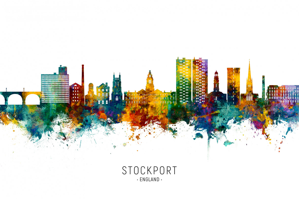 Stockport England Skyline Poster och Canvastavla