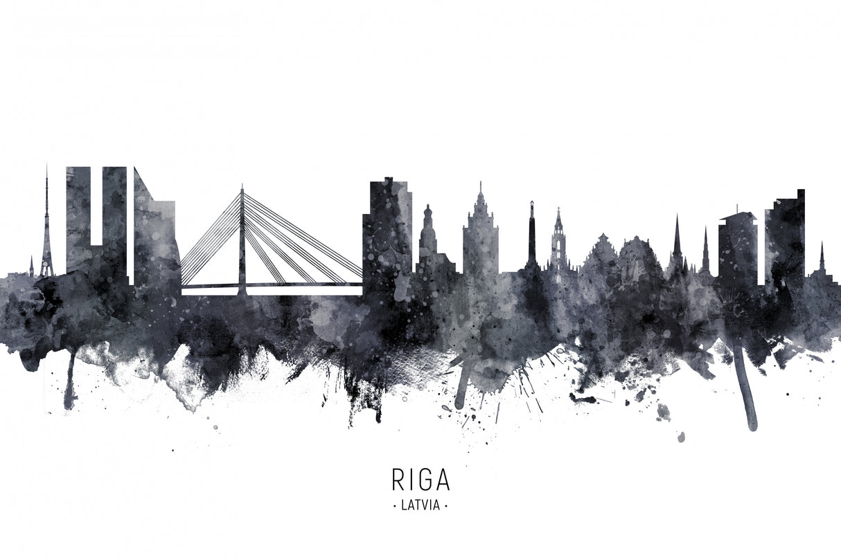 Riga Latvia Skyline Poster och Canvastavla