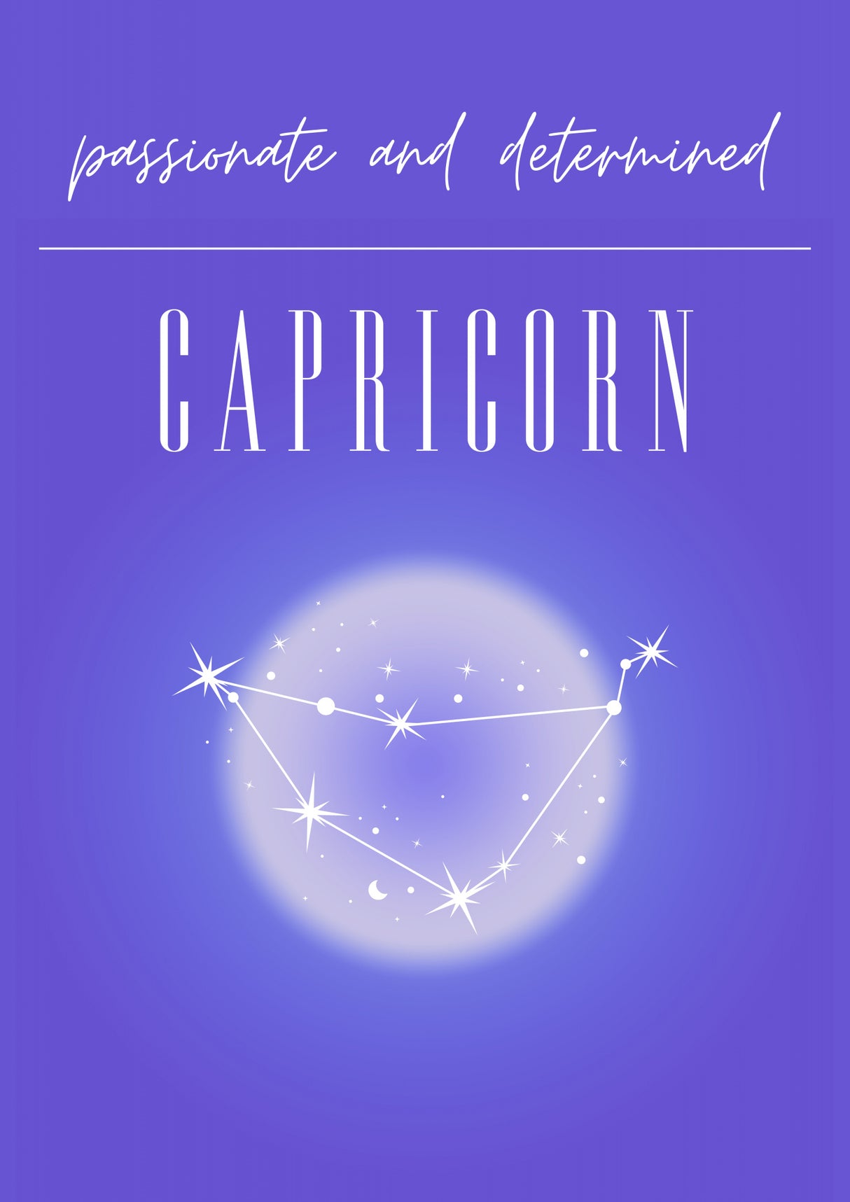Capricorn Zodiac Print Art Poster och Canvastavla