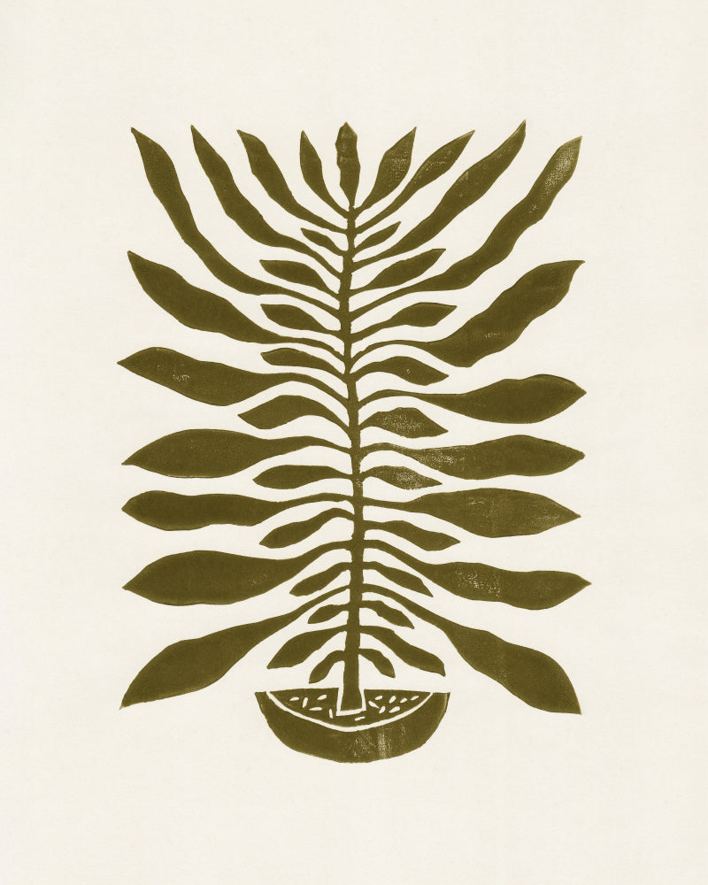 ne Hundred-Leaved Plant #22 / Lino Print Vas och keramikposter