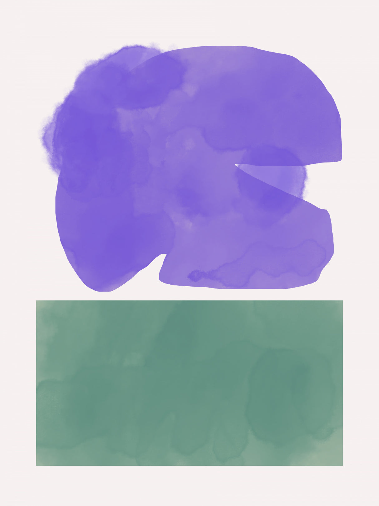 Watercolor Purple and Green Poster och Canvastavla