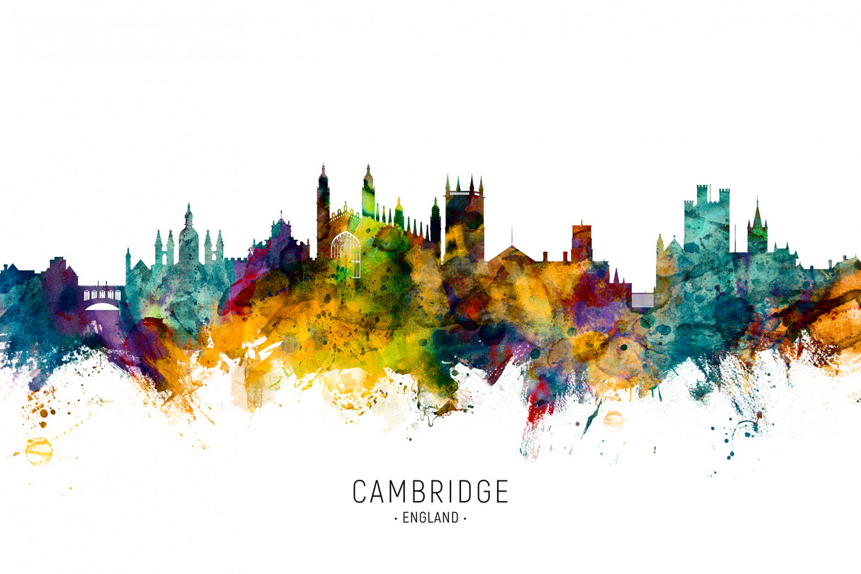 Cambridge England Skyline Poster och Canvastavla