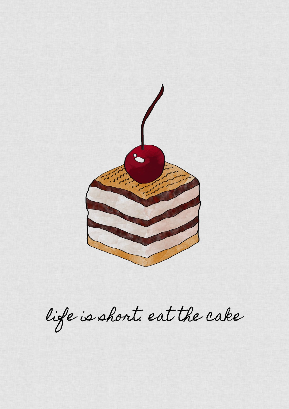 Life Is Short Eat the Cake Poster och Canvastavla