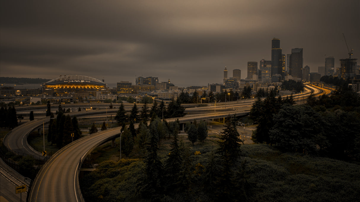 Seattle's Night Poster och Canvastavla