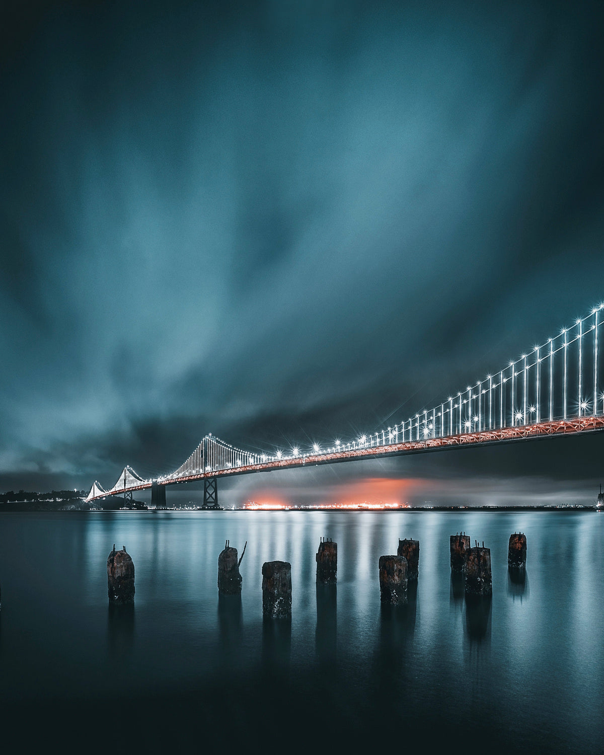 Icy Bay bridge Poster och Canvastavla