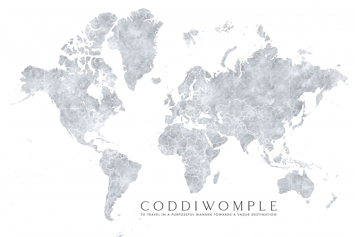 Coddiwomple world map Poster och Canvastavla