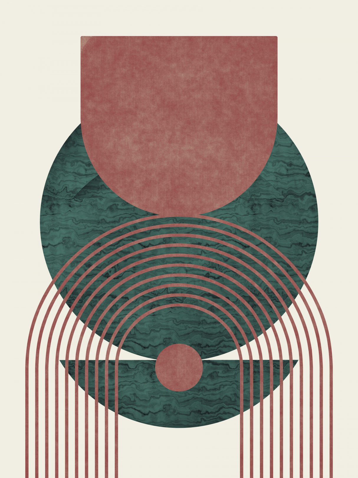 Aquamarine Marble Geometric Design Poster och Canvastavla