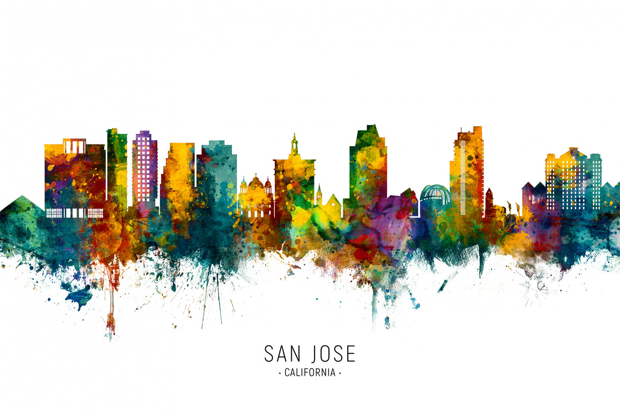 San Jose California Skyline Poster och Canvastavla