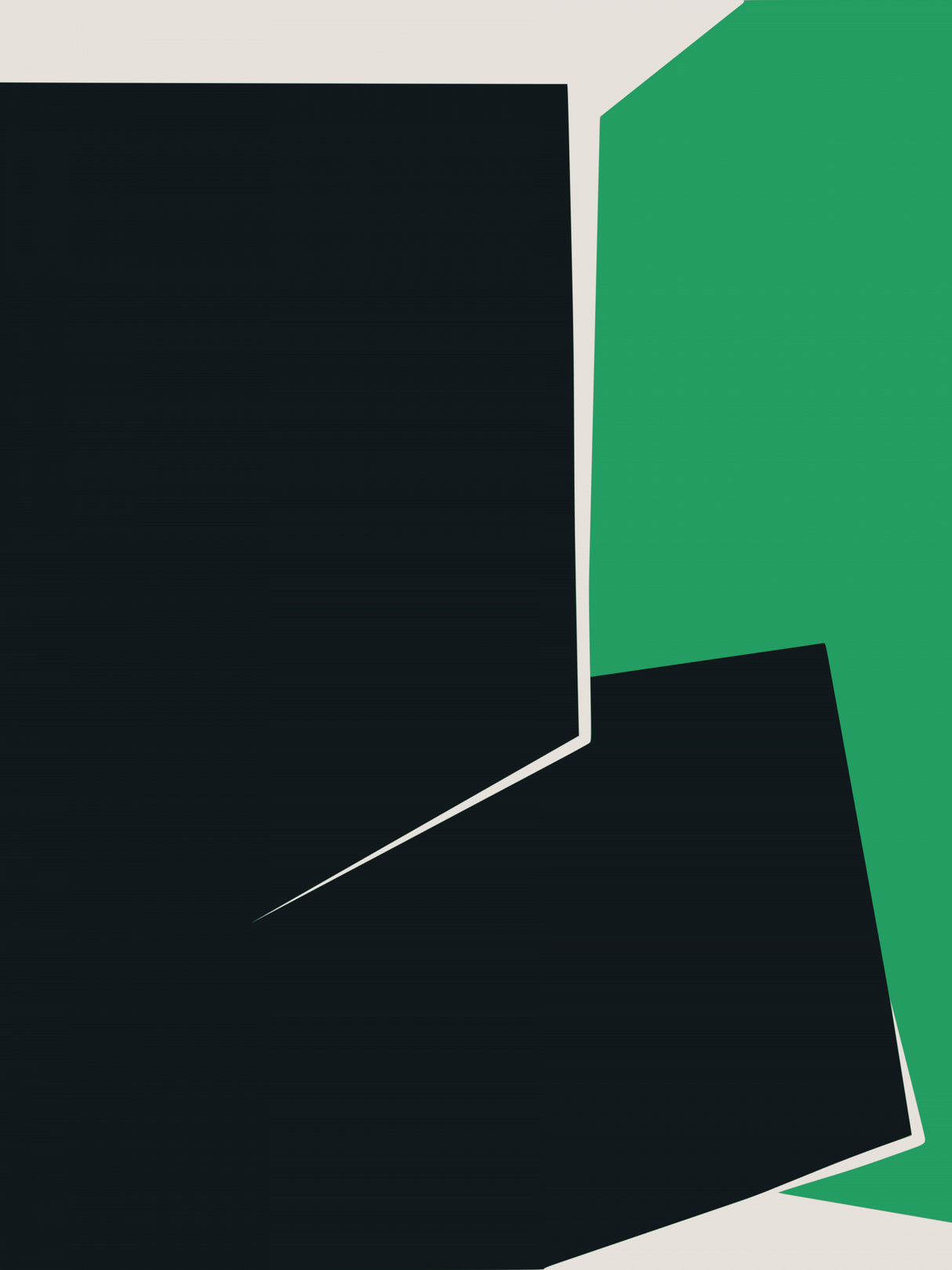 Green and Black Plain Abstract Poster och Canvastavla